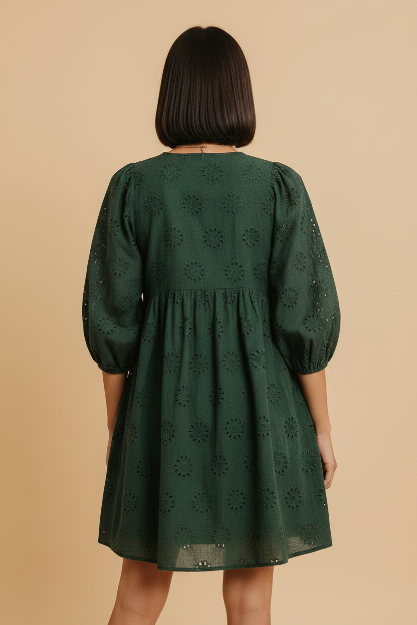 Robe mini vert forêt - studio dos