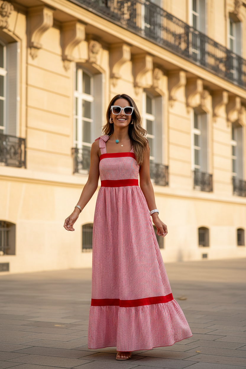 Robe rayures rouges — sans sac