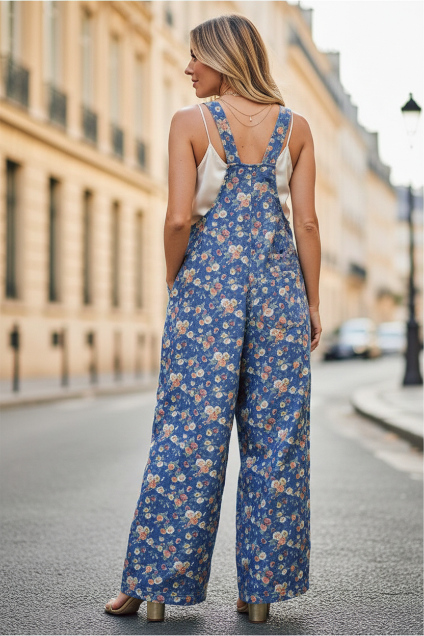Salopette floral dos bohème chic Paris