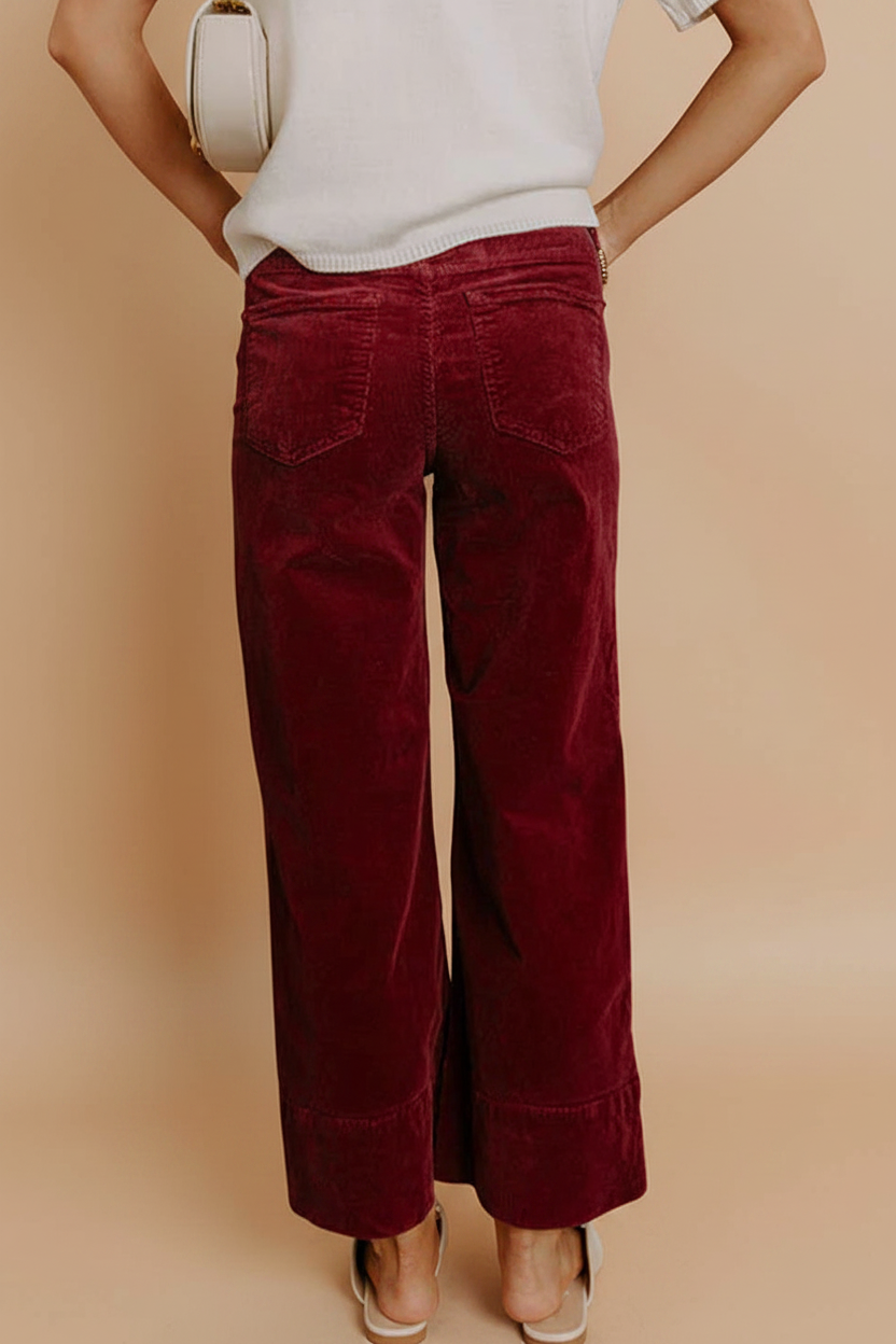 Velours bordeaux - Dos fond beige