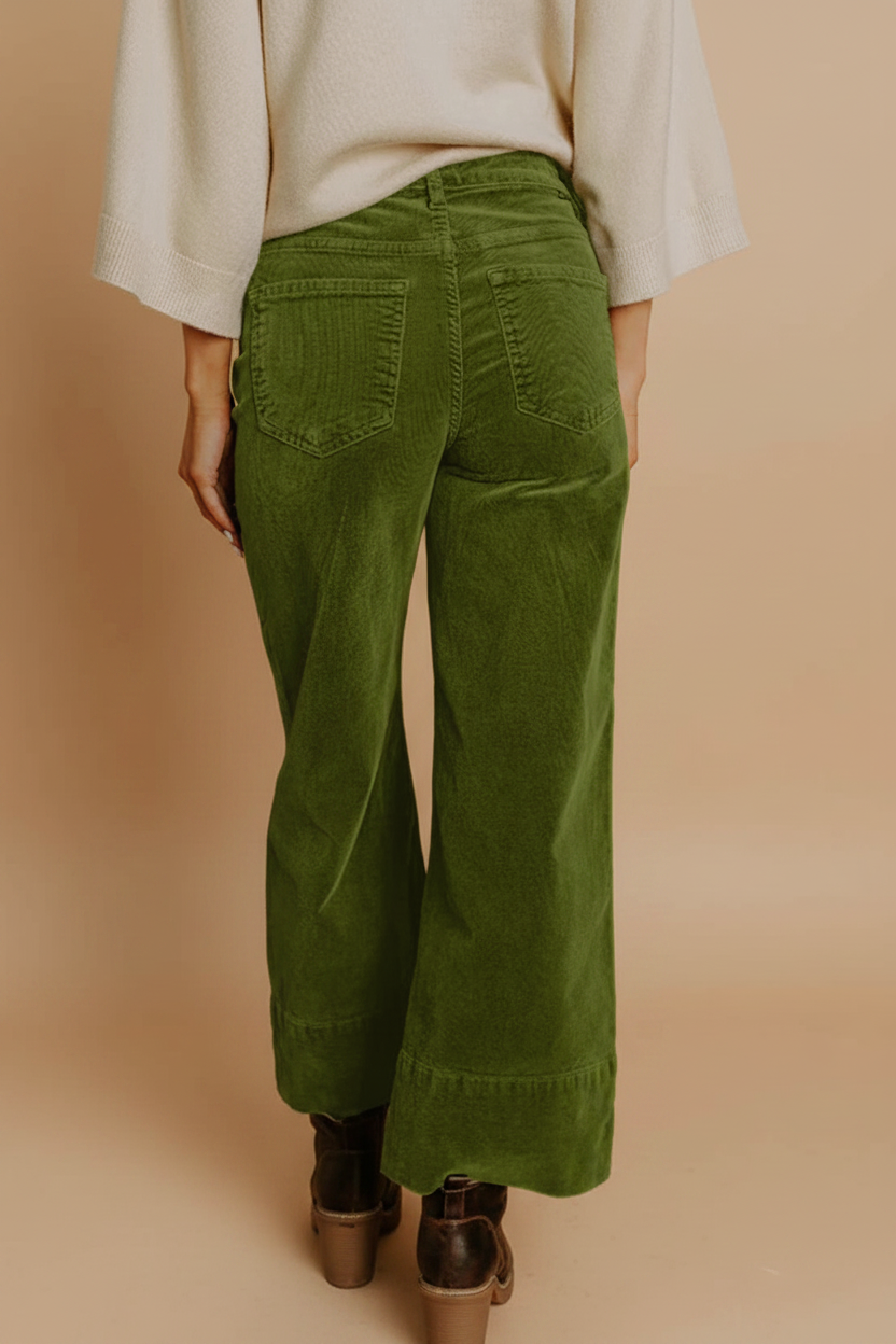 Velours vert - Dos fond beige